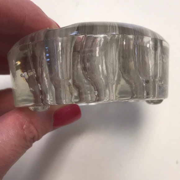 Thick Vintage Footed Glass Floral Frog w/ 11 Holes - Picture 4 of 4